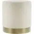 Lara Small Velvet Pouffe with Gold Base - Cream