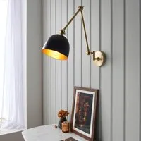 Laramie Adjustable Wall Light - Black, Brass