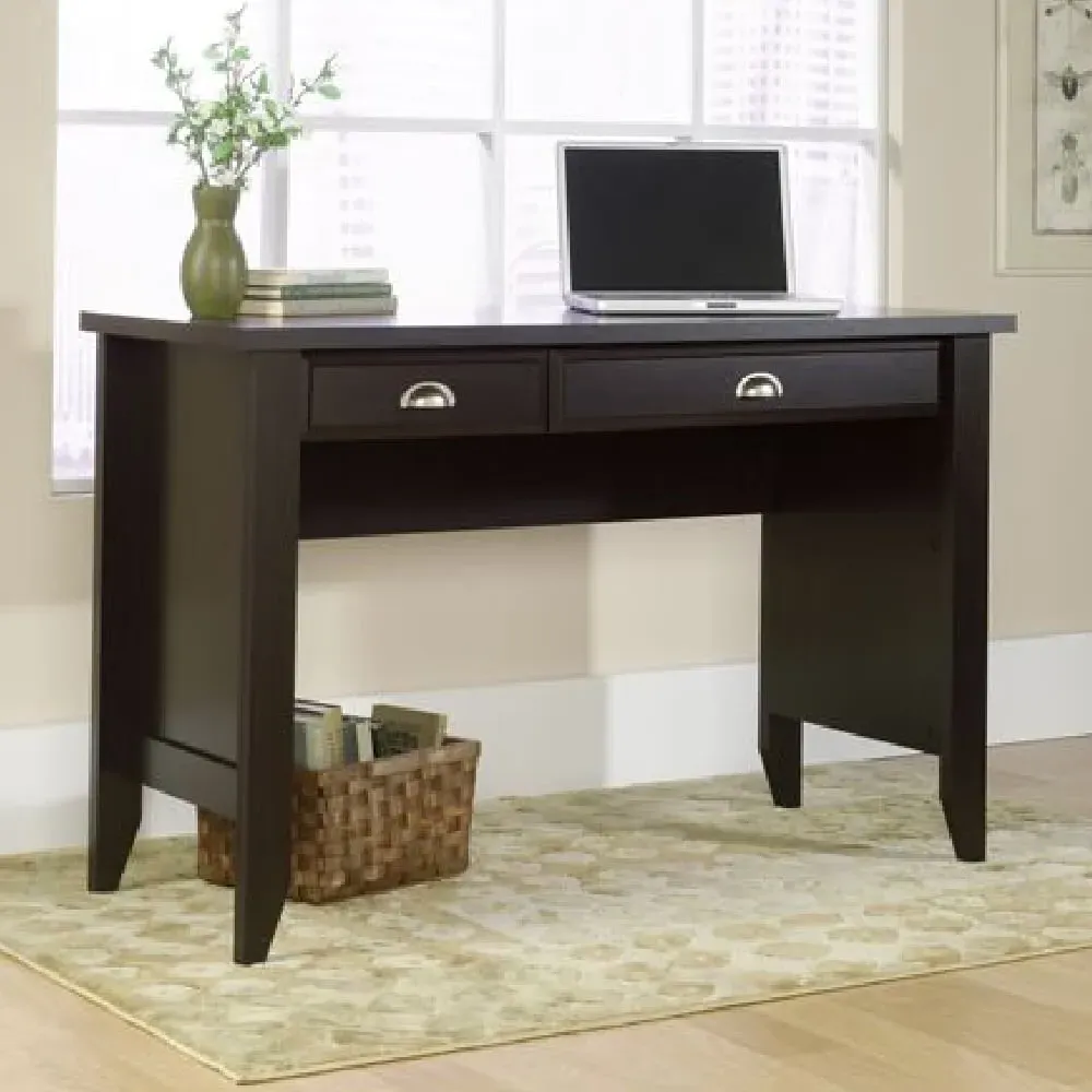 Laramie Laptop Desk with 2 Drawers - Black, Wood image