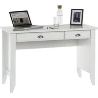 Laramie Laptop Desk with 2 Drawers - White, Wood
