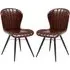 Laramie Side Dining Chairs In Pair - Claret Red, Leather