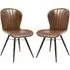 Laramie Side Dining Chairs In Pair - Pecan Brown, Leather