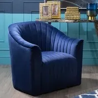 Larawag Upholstered Armchair - Deep Blue, Velvet