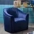 Larawag Upholstered Armchair - Deep Blue, Velvet