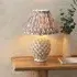 Laredo 30cm Ceramic Table Lamp - Ivory, Pearl Grey Shade