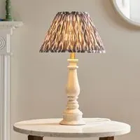 Laredo 30cm Resin Table Lamp - Almond White, Pearl Grey Shade