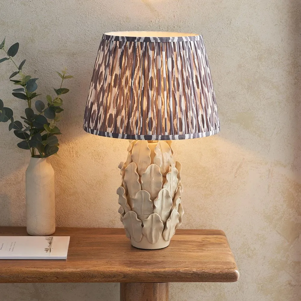 Laredo 35cm Ceramic Table Lamp - Ivory, Pearl Grey Shade