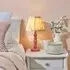 Laredo Neutral 20cm Shade Wood Table Lamp - Pink Clay, Wood