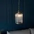 Laredo Ribbed Glass Ceiling Pendant Light - Antique Brass
