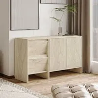 Laris Console Table - Travertine Marble Effect, Melamine Coated Particle Board alternate view