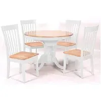 Larkin Extendable Dining Set with 4 Chairs - Oak White