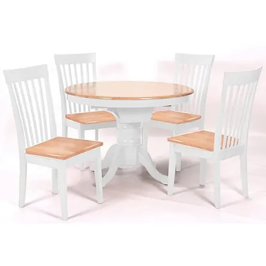 Larkin Extendable Dining Set with 4 Chairs - Oak White image