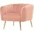 Larrisa Armchair with Gold Legs - Pink, Velvet
