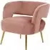 Larrisa Lounge Chair with Gold Legs - Pink, Velvet