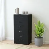 Larson 6 Drawer Chest - Black, Chipboard