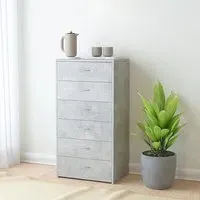 Larson 6 Drawer Chest - Concrete Effect, Chipboard