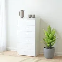 Larson 6 Drawer Chest - White, Chipboard