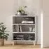 Larya 3-Shelf Bookcase - Concrete Effect, Eucalyptus Wood