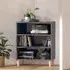 Larya 3-Shelf Bookcase - Grey, High Gloss