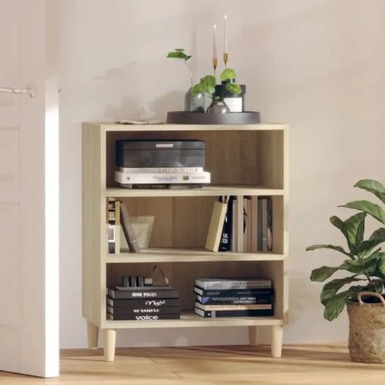 Larya 3-Shelf Bookcase - Sonoma Oak, Eucalyptus Wood