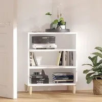Larya 3-Shelf Bookcase - White, Eucalyptus Wood
