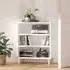 Larya 3-Shelf Bookcase - White, Eucalyptus Wood