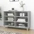 Larya 6-Shelf Bookcase - Concrete Effect, Eucalyptus Wood