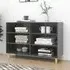 Larya 6-Shelf Bookcase - Grey, High Gloss