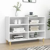 Larya 6-Shelf Bookcase - White, Eucalyptus Wood
