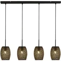 Laser 4 Light Bar Ceiling Pendant Light - Black, Metal