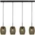 Laser 4 Light Bar Ceiling Pendant Light - Black, Metal
