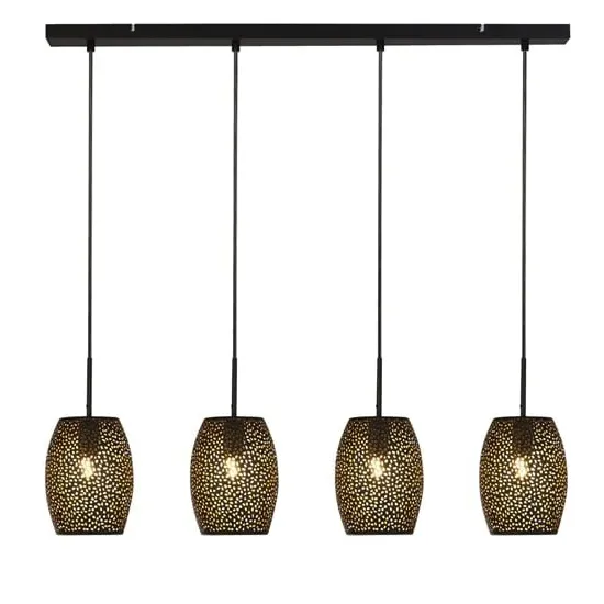 Laser 4 Light Bar Ceiling Pendant Light - Black, Metal image