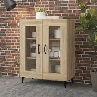 Latrell Sideboard with Glass Doors - Sonoma Oak