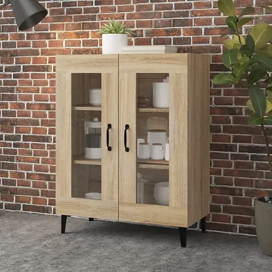 Latrell Sideboard with Glass Doors - Sonoma Oak