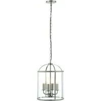 Laughlin 4-Light Pendant Light - Satin Nickel, Clear Glass
