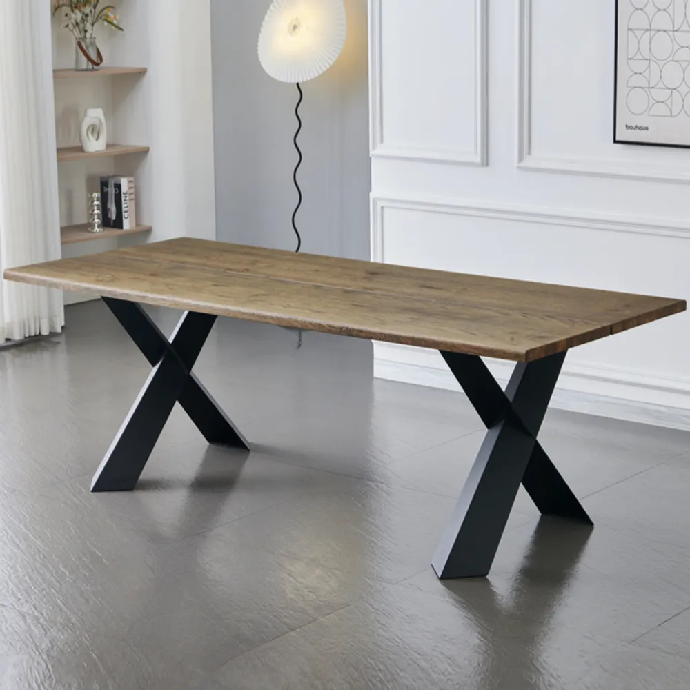 Laughlin Dining Table with Black Metal Legs - Oak product