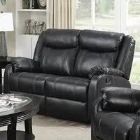 Launa 2-Seater Recliner Sofa - Gun Metal, LeatherLux