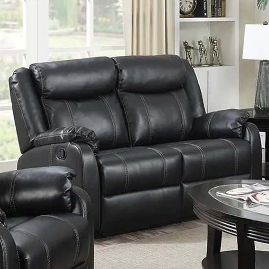 Launa 2-Seater Recliner Sofa - Gun Metal, LeatherLux image