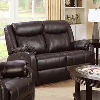 Launa 2 Seater Reclining Sofa - Espresso, LeatherLux & PU alternate view