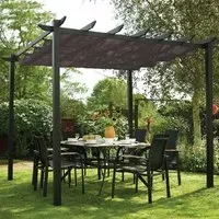 Launton Garden Pergola Canopy - Grey, Aluminium