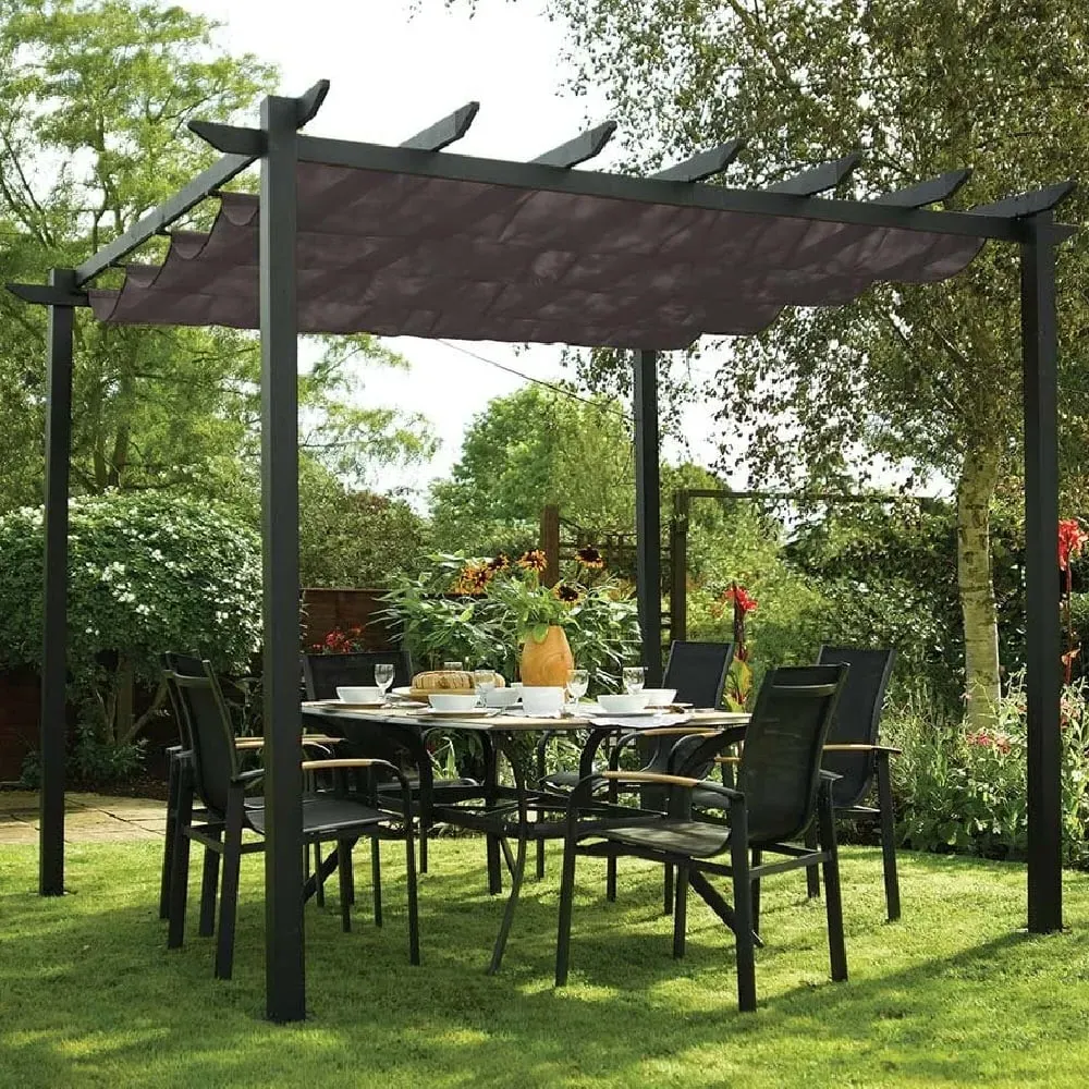Launton Garden Pergola Canopy - Grey, Aluminium
