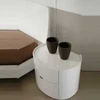 Laura Bedside Cabinet with 2 Drawers - White, High Gloss