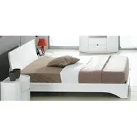 Laura Double Bed with Ventilated Board - White Gloss