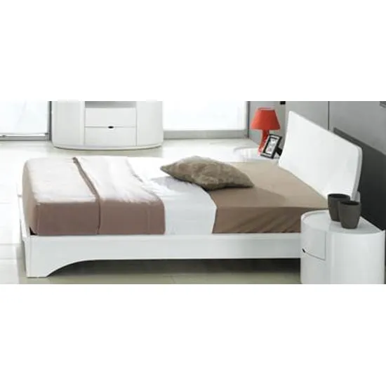 Laura Double Bed with Ventilated Board - White Gloss image