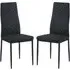 Laurel High-Back Dining Chairs Pair - Black, Faux Leather