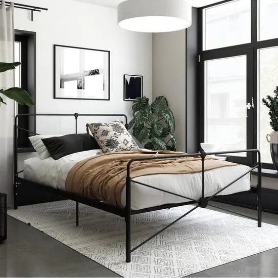 Laurel King Size Bed Frame - Black, Metal