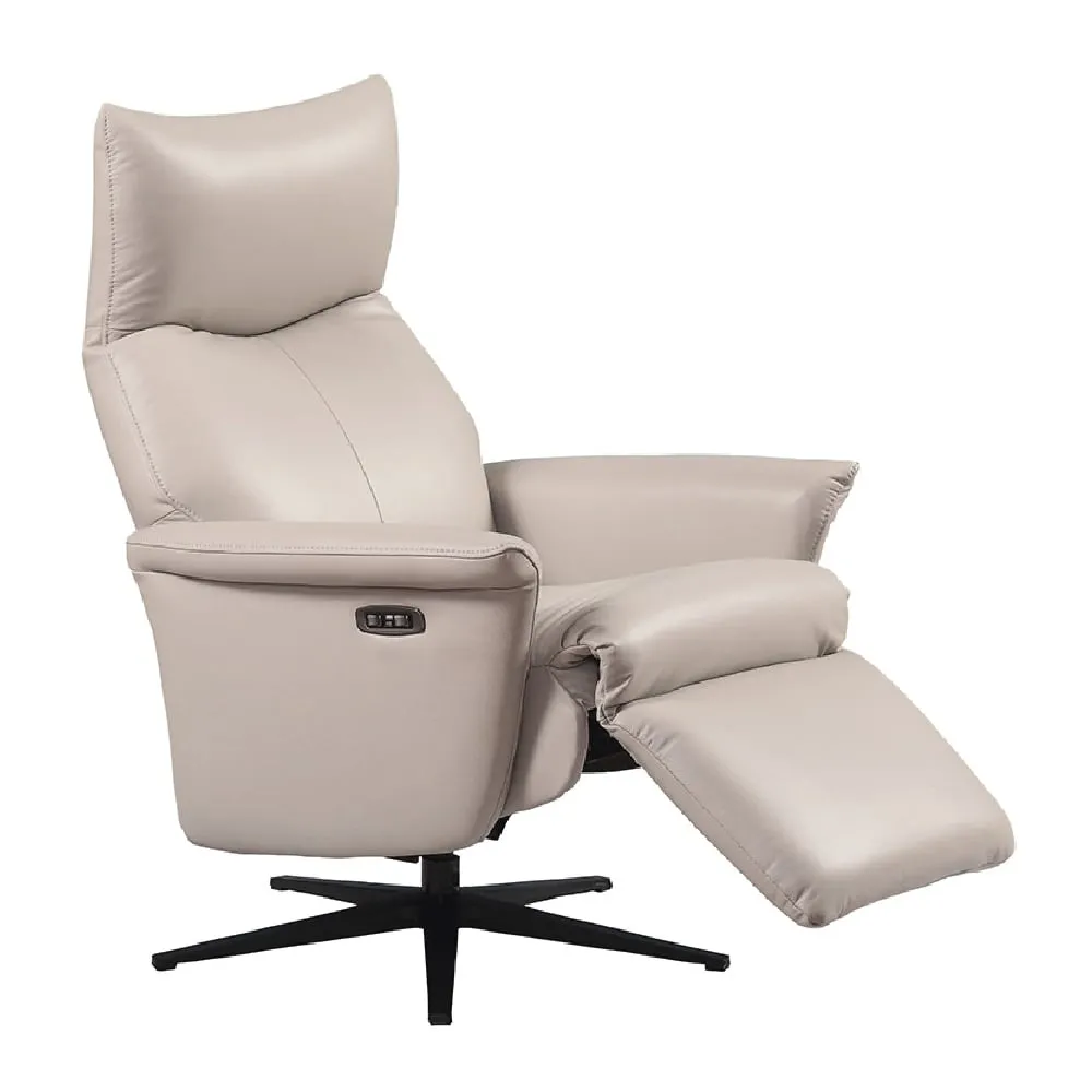 Laurel Recliner Chair with Swivel - Cashmere, Leather image
