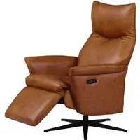 Laurel Recliner Chair with Swivel - Tan, Leather