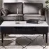 Laurel Stone Lamp Table with Drawer - White Marble Effect