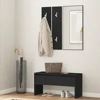 Lautoka Hallway Furniture Set with Storage - Black